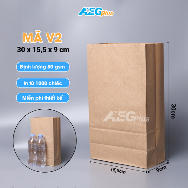 Túi đáy vuông - V2 - Sản Xuất Túi Giấy Kraft - Công Ty Cổ Phần Sản Xuất Và Thương Mại AEGPlus